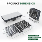 Twin Folding Bed with Memory Foam Mattress and Sturdy Metal Frame - Brushed Nickel