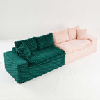 Luxury Multifunctional Sofa for Living Room with Adjustable Layout - Black, Dark Green, White, Pink