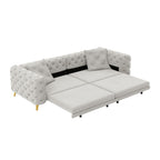 3-In-1 Convertible Sleeper Sofa Set with Deep Seat & Movable Ottoman - White, Beige, Gray