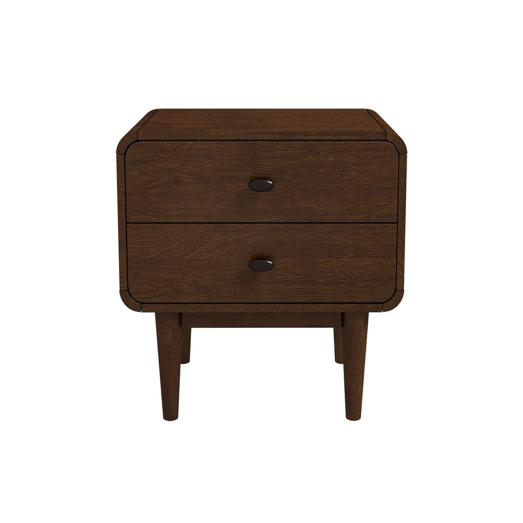 Alexa Night Stand with Solid Wood Construction - Brown