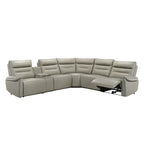 Power Motion Sectional Sofa with Cinematic Console - Light Gray