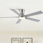 Reversible Quiet Motor Ceiling Fan Light with ABS Blades - Black