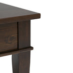 Dark Tobacco Brown Coffee Table with Storage Drawer