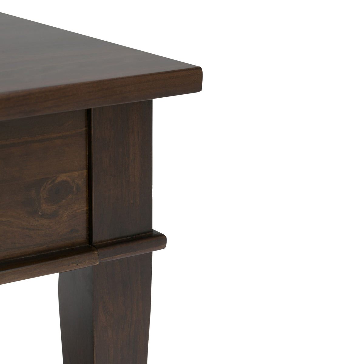 Dark Tobacco Brown Coffee Table with Storage Drawer