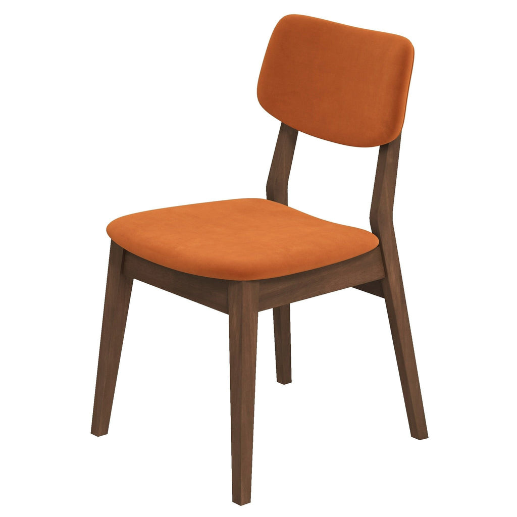 Solid Back Side Chair Set with Mid-Century Modern Design - Multiple Colors