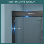 Double Sliding Glass Shower Door with Tempered Glass - Matte Black