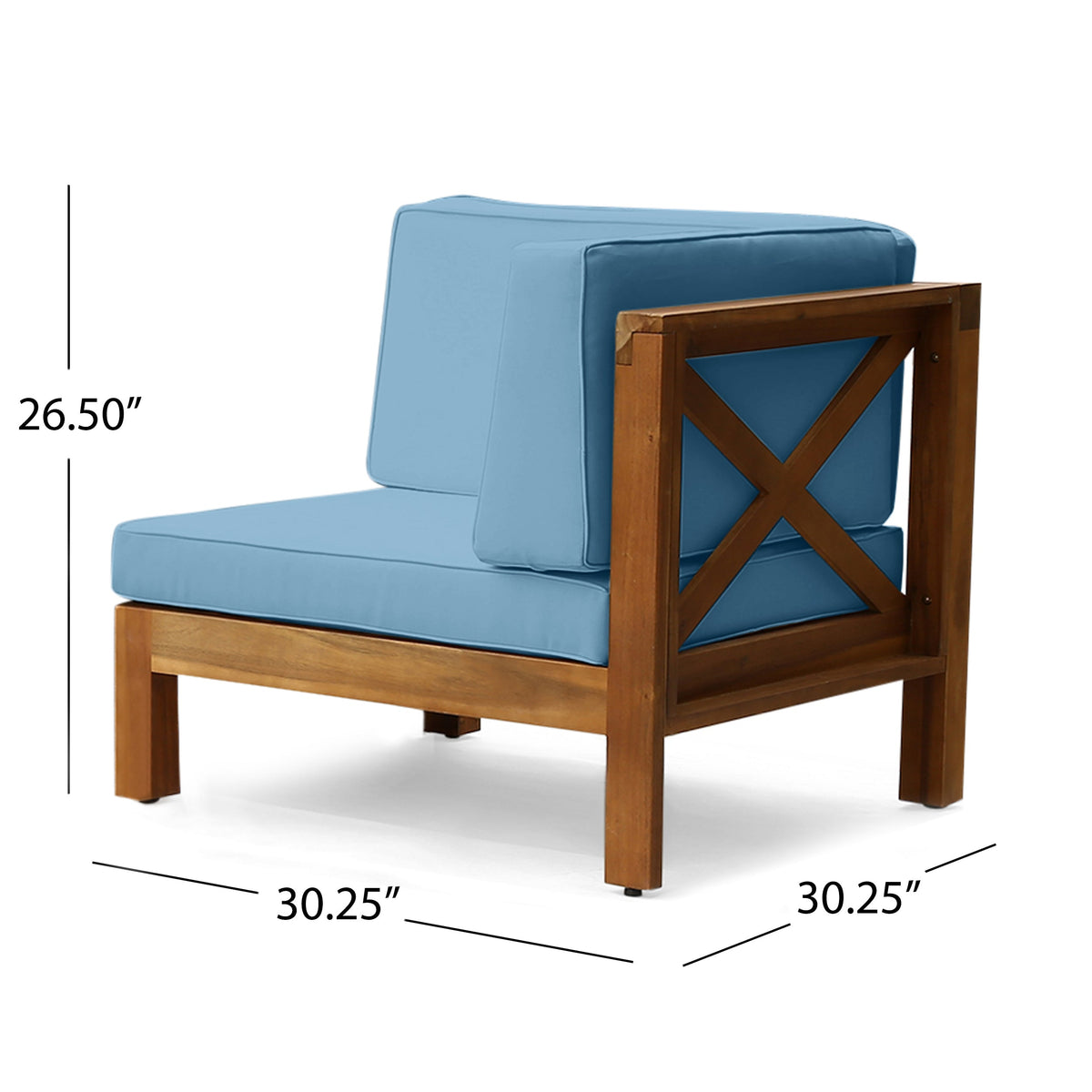 Brava X-Back 2 Seater Sectional Loveseat with Coffee Table - Blue or Beige