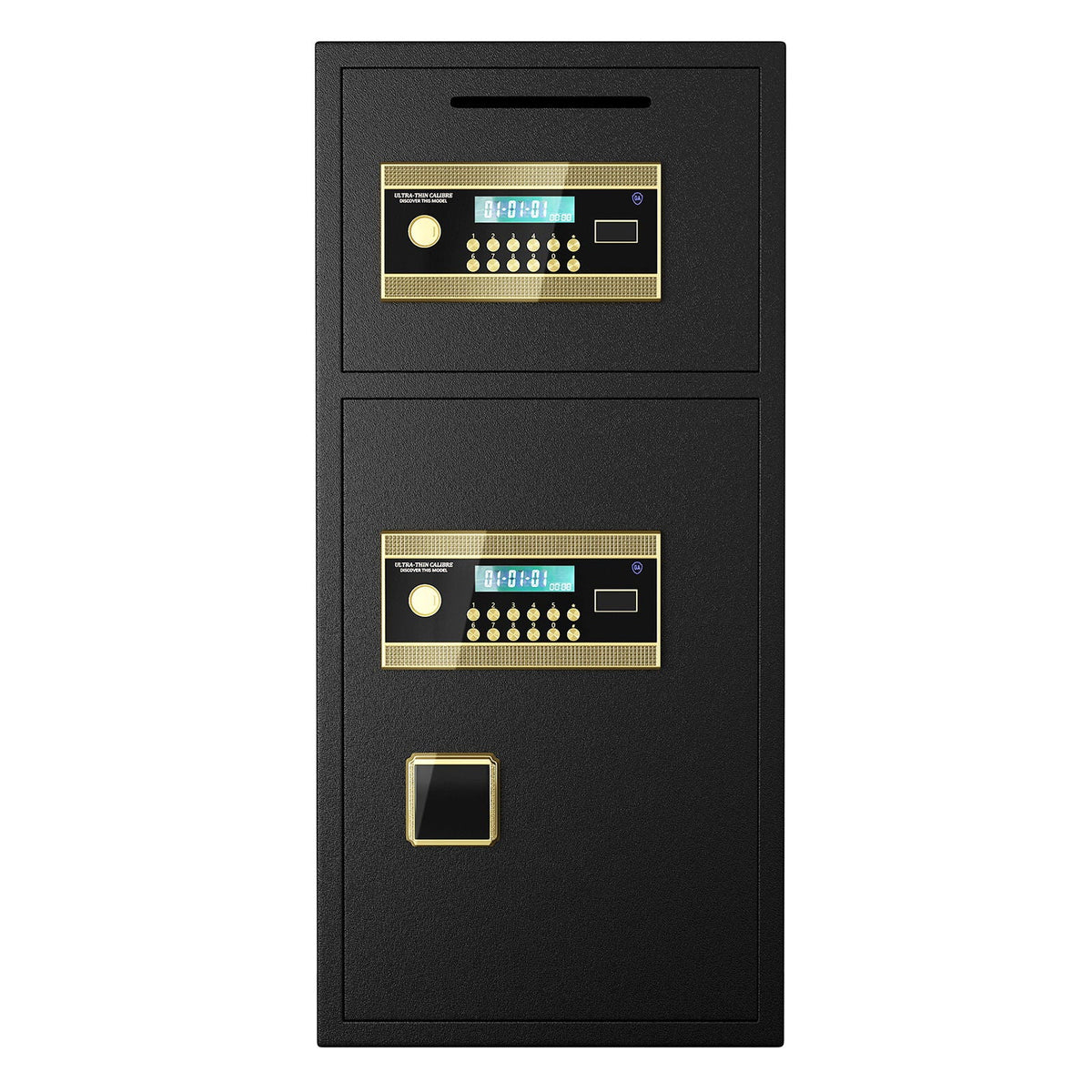Large Double Door Digital Security Safe with Fireproof and Waterproof Bag - Black