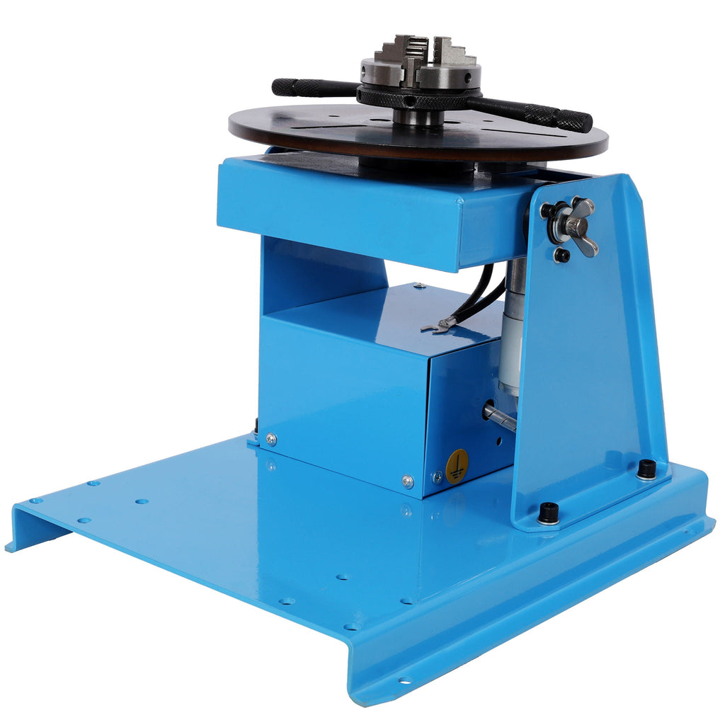 Portable Rotary Welding Positioner with 3 Jaw Lathe Chuck - Blue