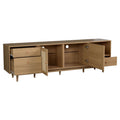 Natural Rattan Door TV Stand with Storage - Natural