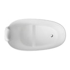 51" Solid Surface Oval Freestanding Bathtub with Heat Retention - White