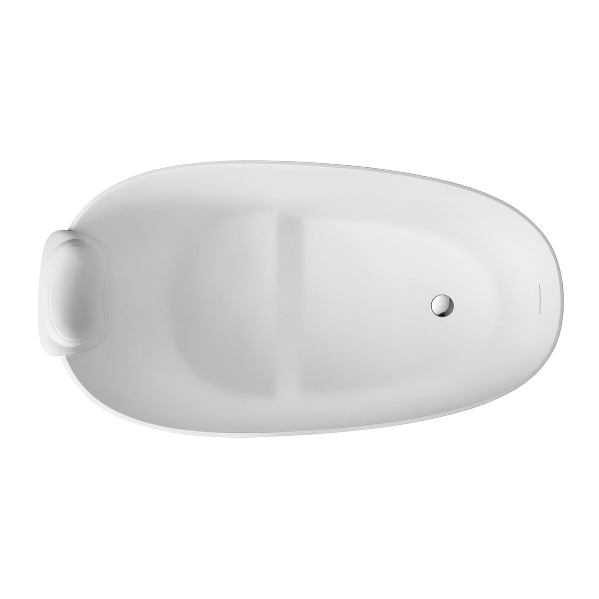 51" Solid Surface Oval Freestanding Bathtub with Heat Retention - White
