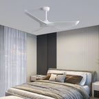 52" Indoor Ceiling Fan Without Light with 6-Speed DC Motor and Remote - White