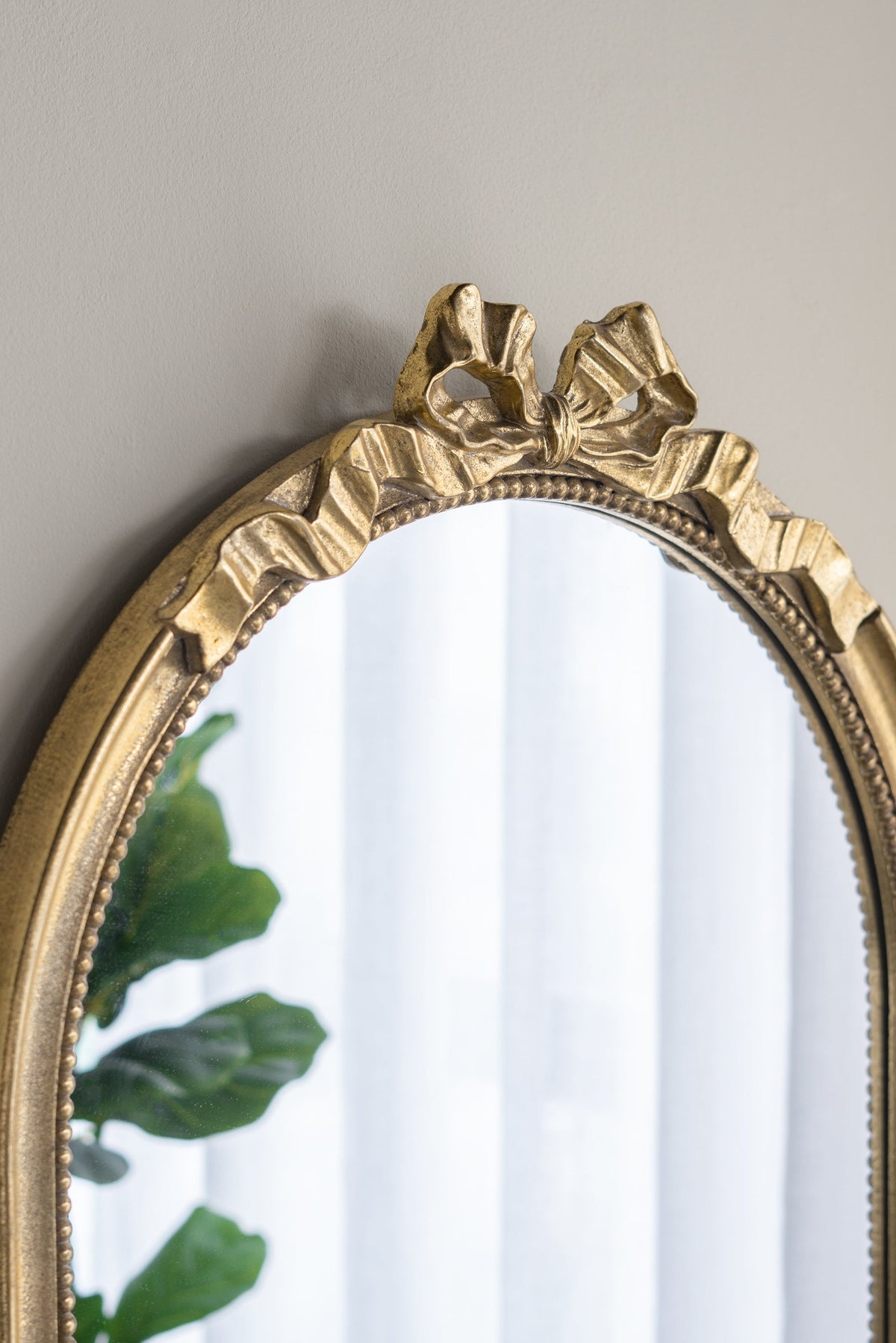 Gold Baroque Style Wall Mirror with Intricate Crown Detailing - 40.2" x 29.9"