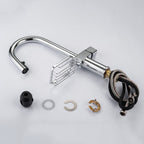High Arc Pull Down Kitchen Faucet with Built-In Shelf - Pearl Silver or Gold