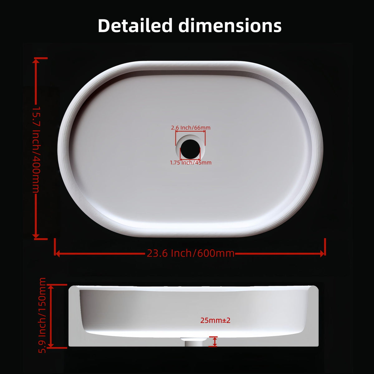 Semi Polished Bathroom Vessel Sink