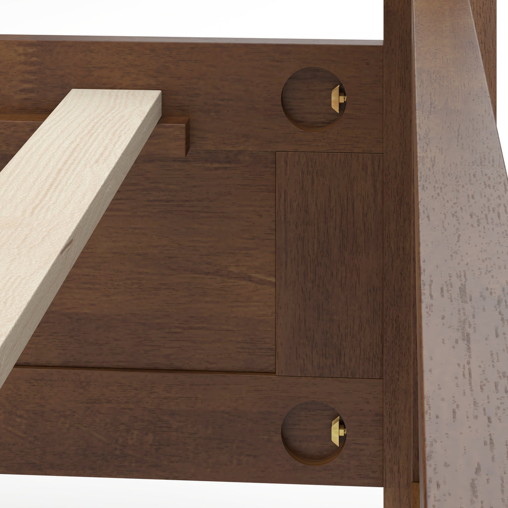 King Size Farmhouse Solid Wood Platform Bed Frame with 50.8" Tall Headboard - Walnut