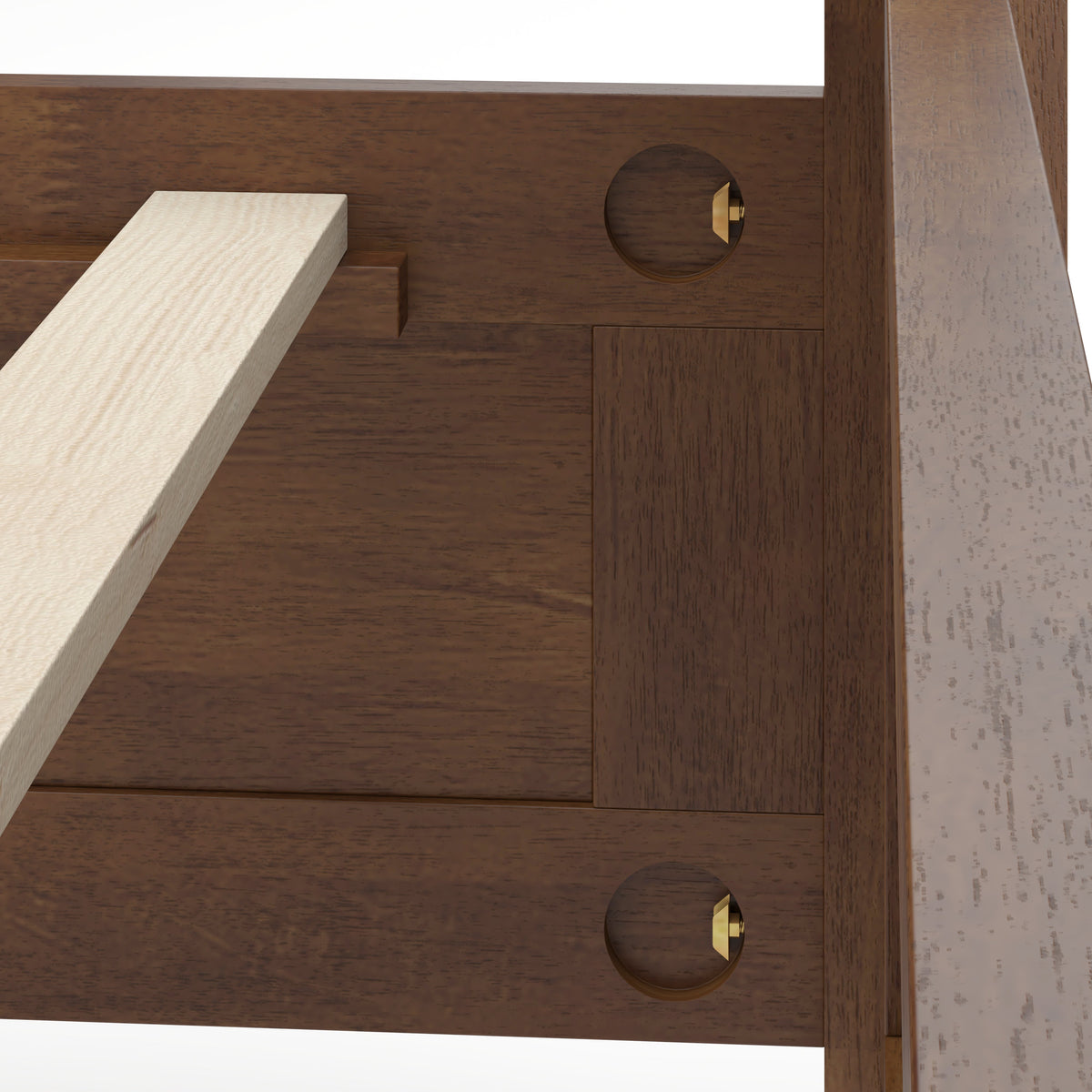 King Size Farmhouse Solid Wood Platform Bed Frame with 50.8" Tall Headboard - Walnut