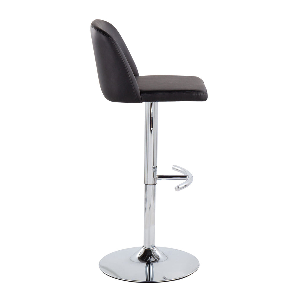 Contemporary Adjustable Barstool Set with Swivel & Rounded T Footrest - Multiple Colors