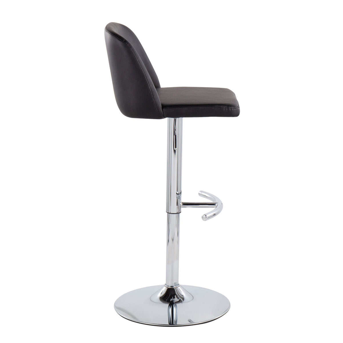 Contemporary Adjustable Barstool Set with Swivel & Rounded T Footrest - Multiple Colors