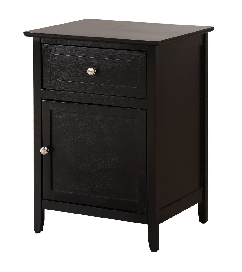 1 Drawer / 1 Door Nightstand with Durable Wood Construction - Multiple Colors