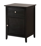 1 Drawer / 1 Door Nightstand with Durable Wood Construction - Multiple Colors