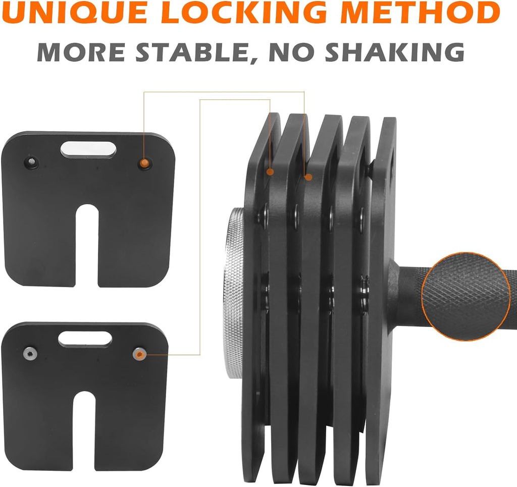 Adjustable 9 in 1 Dumbbell with Carbon Steel Construction - 50LB