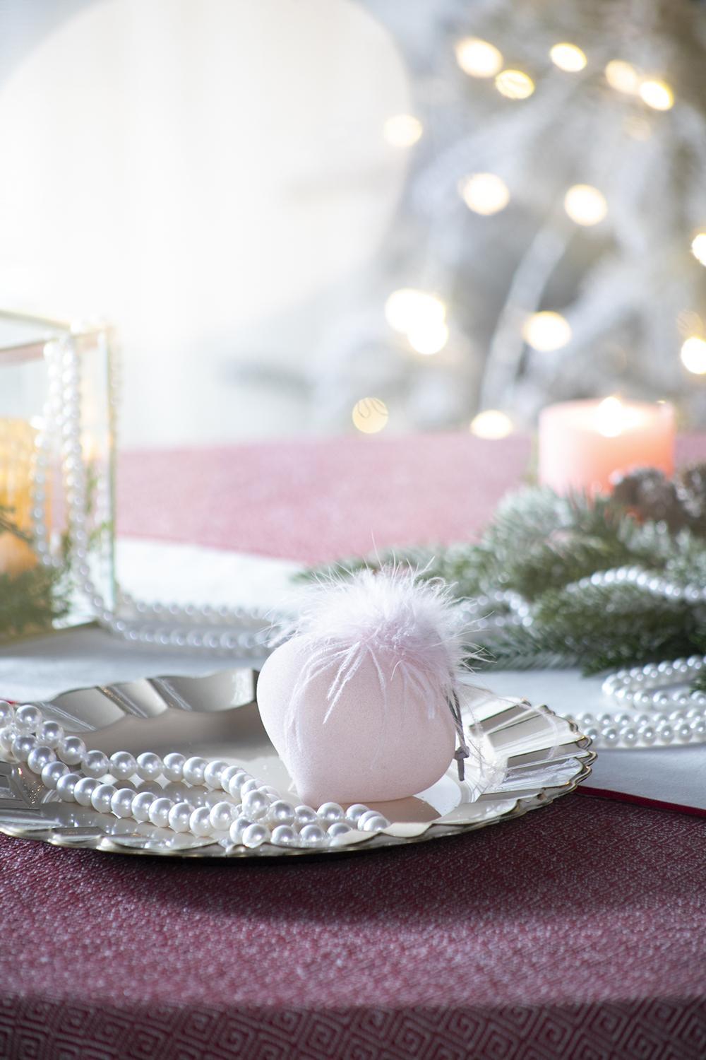 Pink Glass Christmas Ball Ornaments (Set of 6)