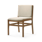 Contemporary Dining Chair Set with Upholstered Fabric Seats - Light Brown