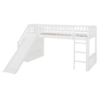 Loft Stairway Bed with Drawers and Convertible Ladder - Twin