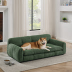 Soft and Comfortable Pet Bed for Big and Oversized Dogs with Armrests - Olive Green