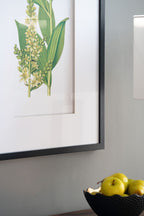 Botanical Flower Wall Art Set of 4 with Framed Prints - White / Blue