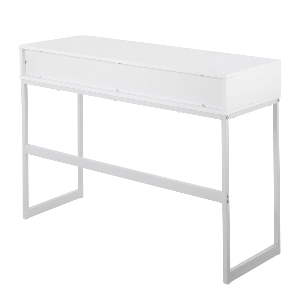 Contemporary Console Table with Storage Drawers - White, Gray, Black