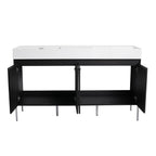 Freestanding Bathroom Vanity With Resin Sink And Storage Cabinet