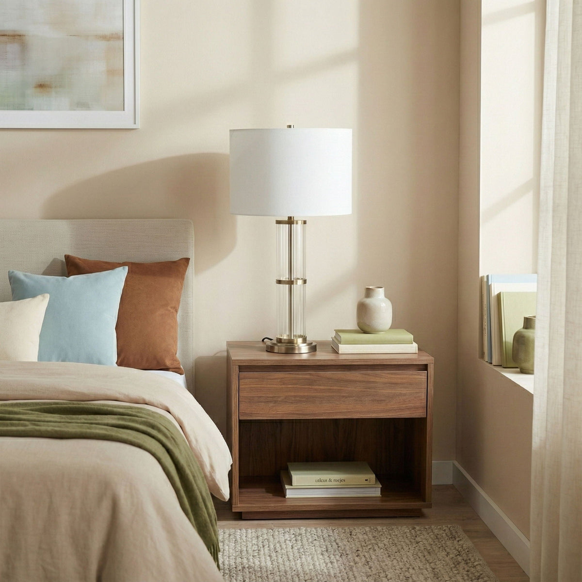 Echo - Table Lamp With On/Off Switch Clear Body Base - Clear / Silver / White