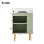 Bathroom Vanity with Single Ceramic Sink and Side Storage - Multiple Colors