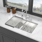 Modern Double Bowl Undermount Sink with 10" Deep Basins - Gray