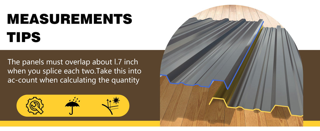 Galvanized Steel Corrugated Metal Roof Panels - Set of 20