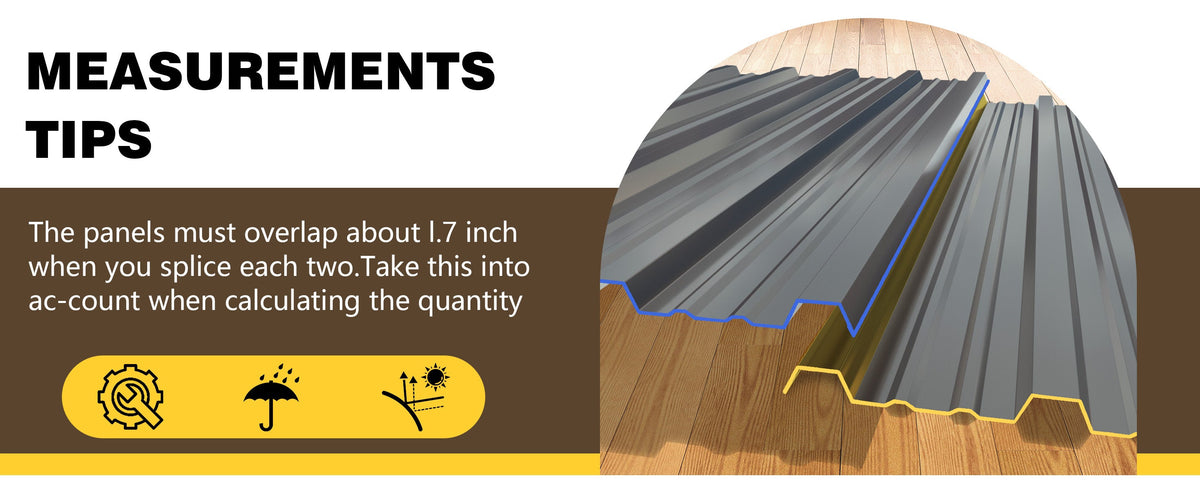 Galvanized Steel Corrugated Metal Roof Panels - Set of 20