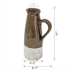 Gold Terracotta Pitcher Vase with Durable Ceramic Construction - Gold