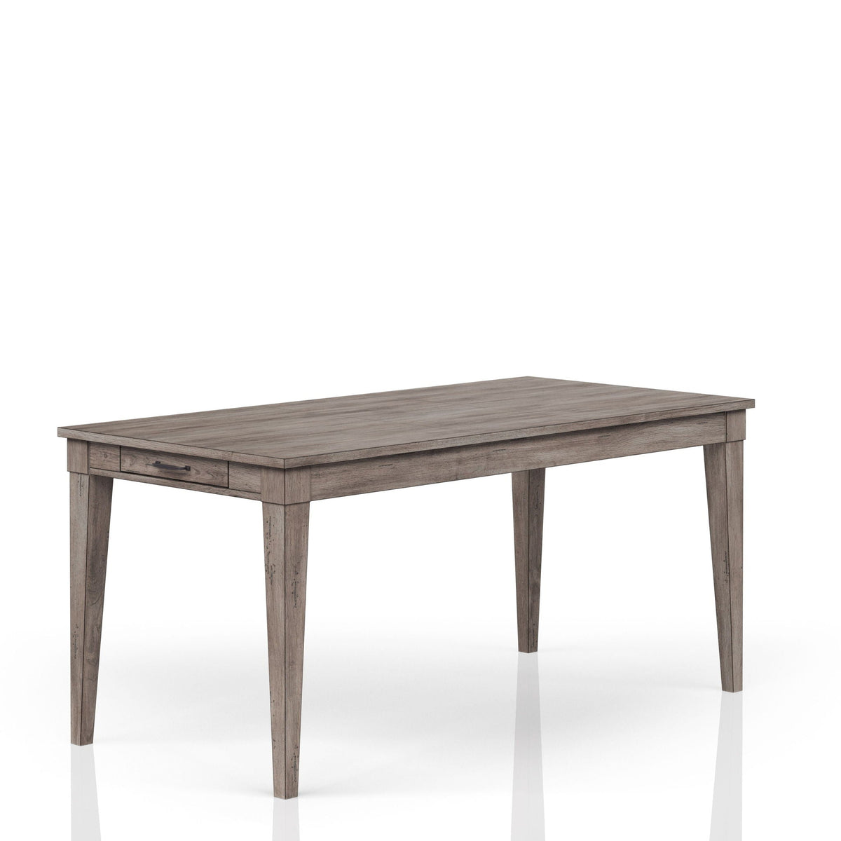 Rustic Dining Table with 2 Storage Drawers and Leaf - Gray