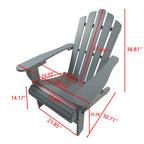 Walnut Adirondack Chair with Foldable Design - Outdoor or Indoor