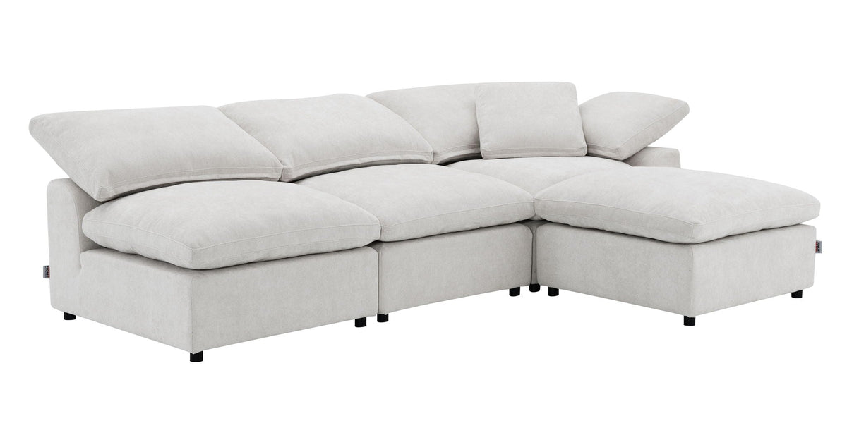 Naveen Modular Sectional With Ottoman - Modular Sofa Set with Ottoman - Beige or Dark Gray