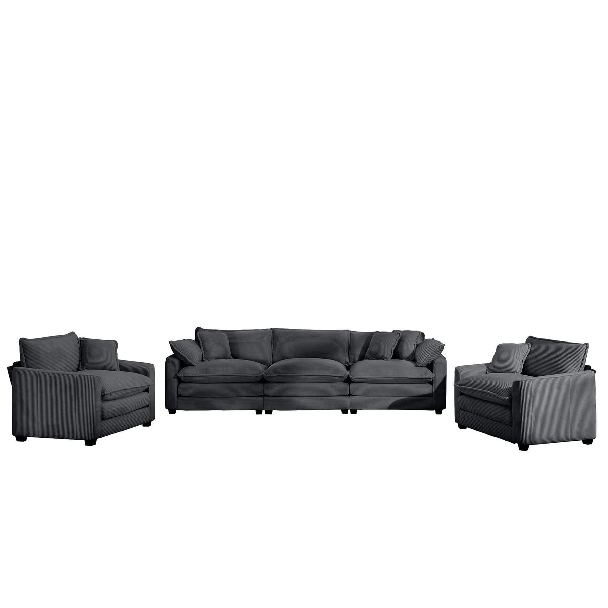 Oversized Deep-Seat Fabric Sofa & Chair Sets