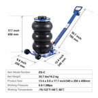 3 Ton Triple Bag Air Jack with Fast Lifting System - Blue
