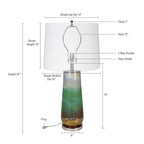 Multicolor Glass Table Lamp with Drum Shade - 30" Height