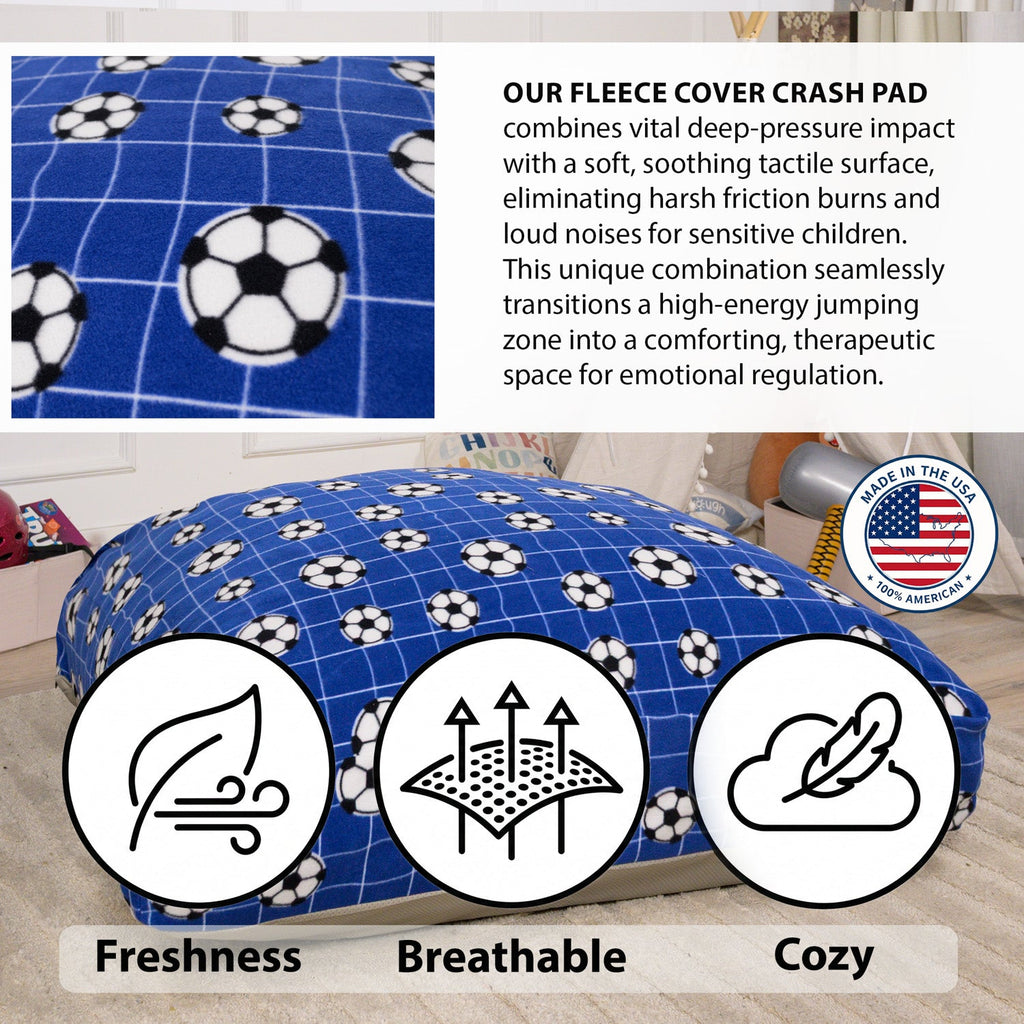 Sensory Crash Pad for Kids & Adults with Removable Washable Cover - Blue, Red, and More