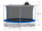 12Ft Trampoline with Basketball Hoop and Safety Net - Blue
