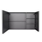 LED Bathroom Medicine Cabinet with Multi-Layer Storage - Aluminium