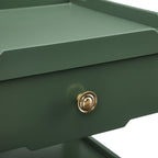 1 Drawer Nightstand with Solid Wood Frame - Blue, Dark Green, or White